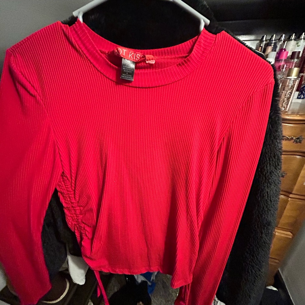 Hot Kiss Women's Vibrant Red Long Sleeve Top
